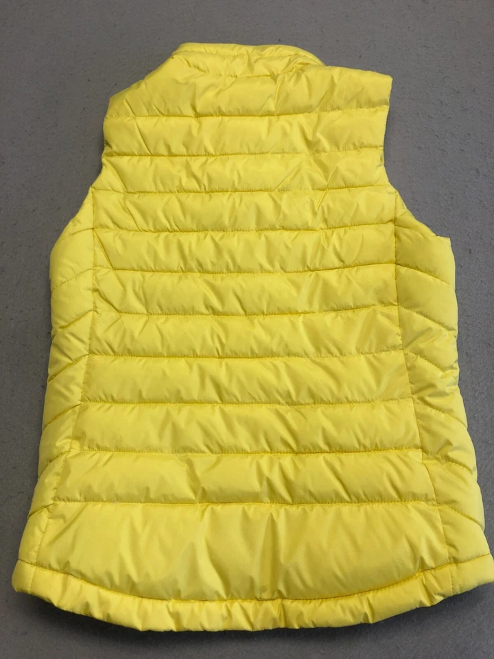 Chaleco Gap Para Mujer Pequeño Amarillo Brillante Cremallera Completa Puffer Chaqueta Informal Foto 3 de 4