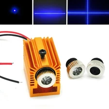 Blue Dot Line Cross 450nm 50mW Focusable Laser Diode Module w/ 12mm Heatsink