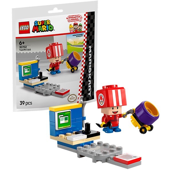 LEGO Super Mario 30702 Kart-Toad (Pit Crew) Polybag NEW SEALED in Hand ...