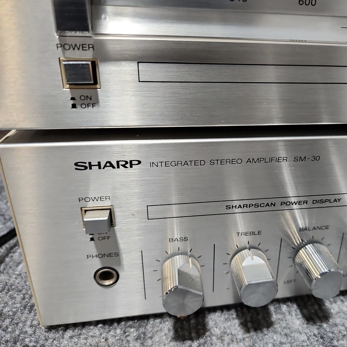De Colección Sharp ST-30 Estéreo Turner y SM-30 Amplificador Cara Plateada Componente de Audio para el Hogar