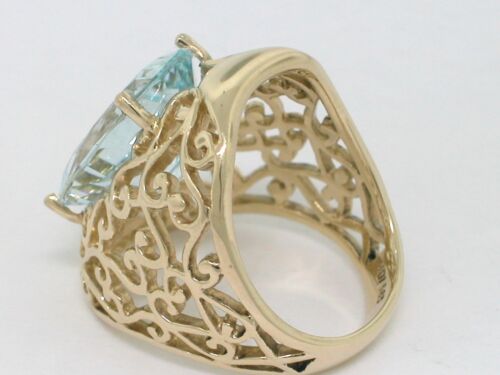 Aquamarin Ring 585 Gelbgold 14Kt Gold natürlicher facettierter Aquamarin 8,40ct - Bild 4 von 5