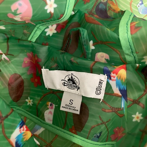 Disney Parks Enchanted Tiki Room 雨衣女式小号绿色连帽 - 第 5 张/共 9 张