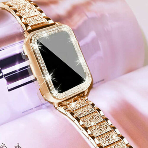 Bling Diamond Watch Band Strap + Case For Apple Watch SE Series 6 5 4 3 2 1 - Picture 8 of 22