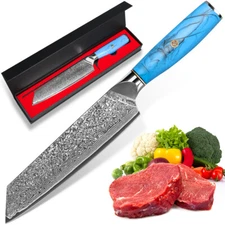 8inch Kiritsuke Knife Chef Knife Damascus Steel Kitchen Meat Cleaver Sushi Knife