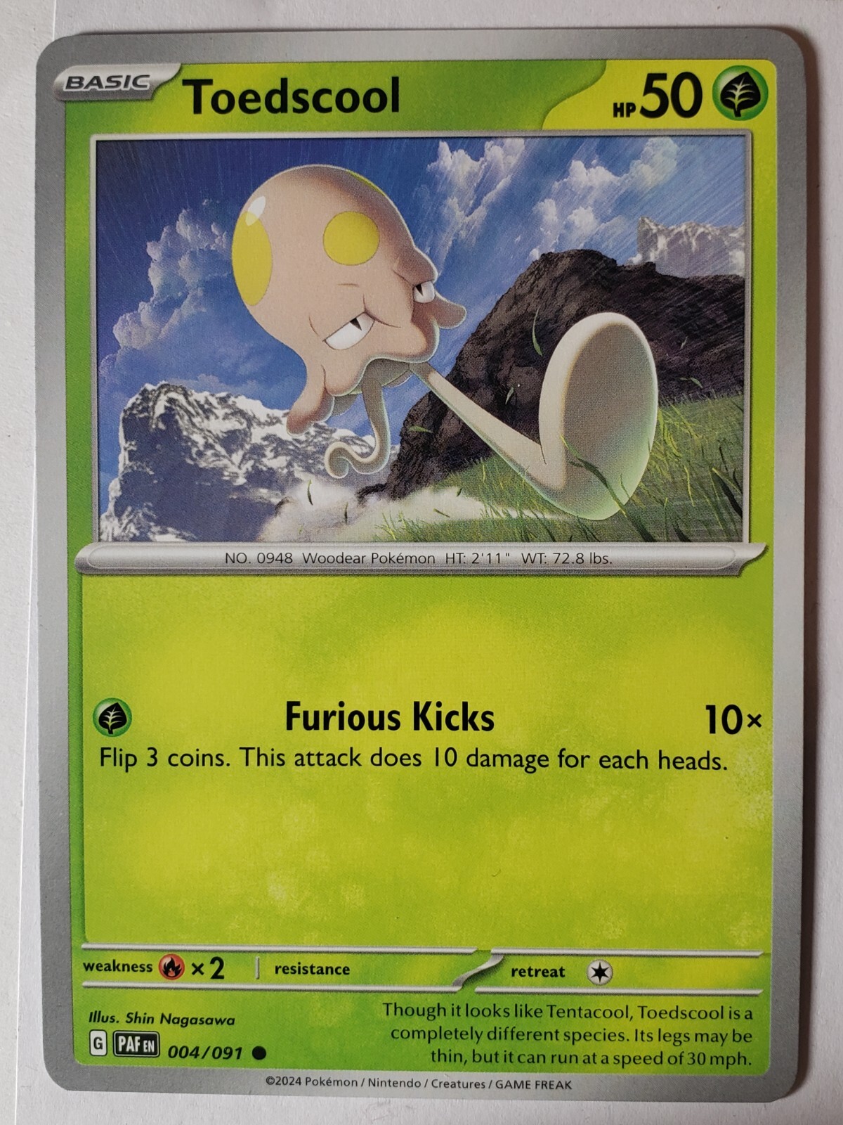 Toedscool 004/091 NM / M - Paldean Fates Pokemon Card - Tika Matsuno Art