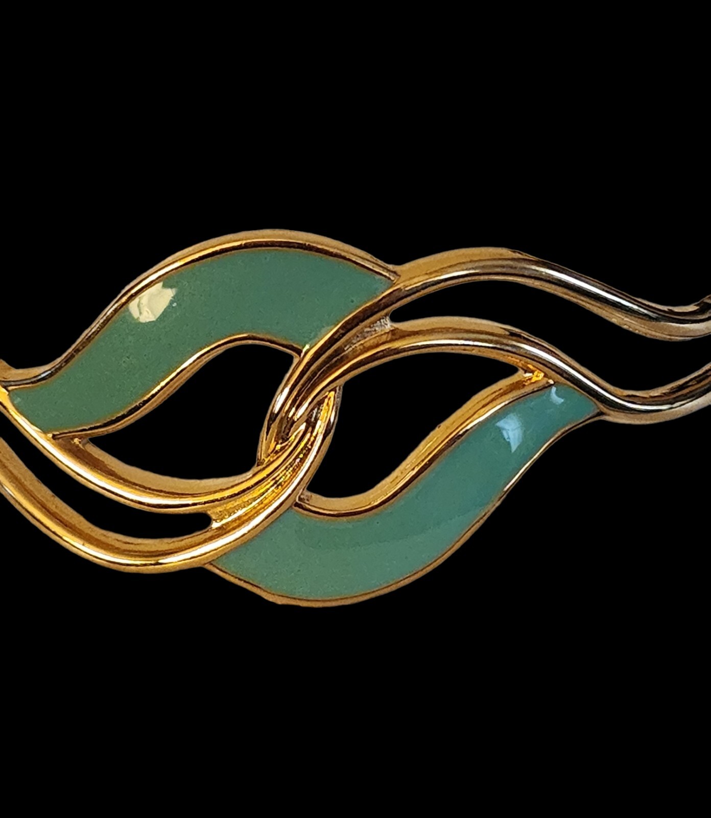 GREEN ENAMEL OPENWORK CUFF - image 3