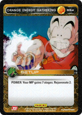 DBZ Dragon Ball Z TCG Card Panini Premiere S34 Orange Energy
