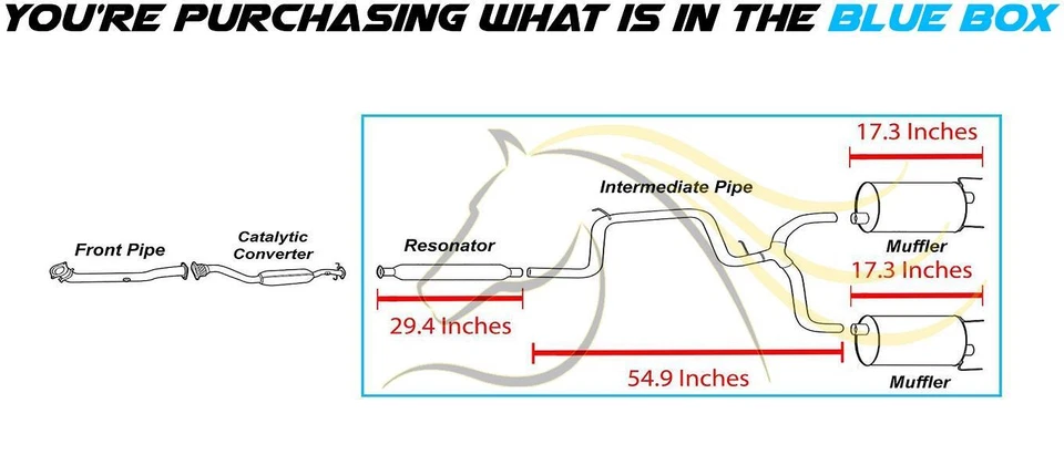 不锈钢猫背排气套件 适合:1997 - 2002 庞蒂亚克大奖赛 3.8L — 第 2/4 张图片