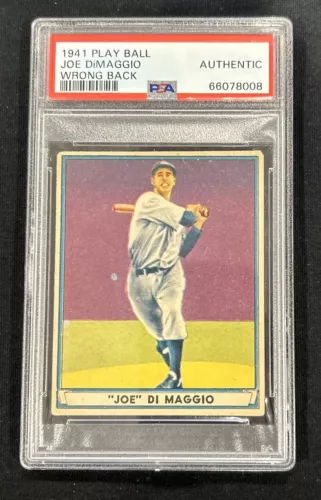 1941 Playball Joe DiMaggio Wrong Back PSA Authentic