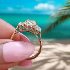 Diamond Wedding Ring 14k Yellow Gold Lab Grown 2 Ct IGI Certified Oval E F VS