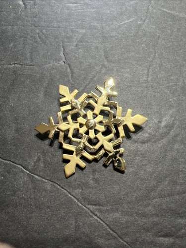 Spilla spilla vintage Danecraft fiocco di neve tono oro Natale inverno lotto 224