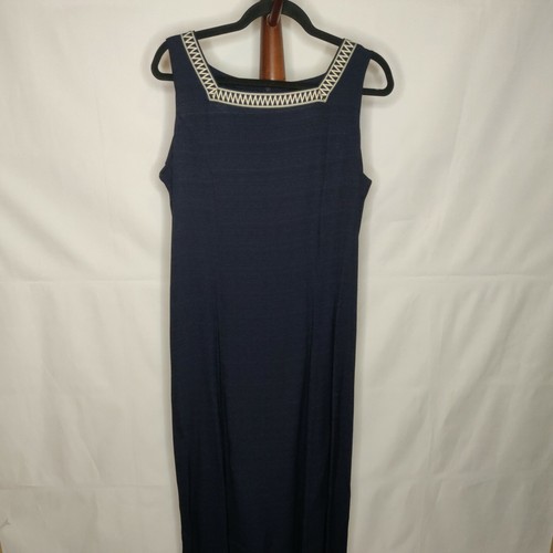 Vintage Studio I women's 12 tank dress & jacket navy tan 2 pc set (see below) - Picture 7 of 11