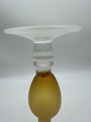 VTG Lefton Hand Blown Glass Bud Vase Frosted Orange MCM 9” - Picture 7 of 8