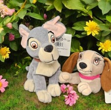 Disney Store Exclusive LADY And The TRAMP Plush Mini Bean Bags w Tags