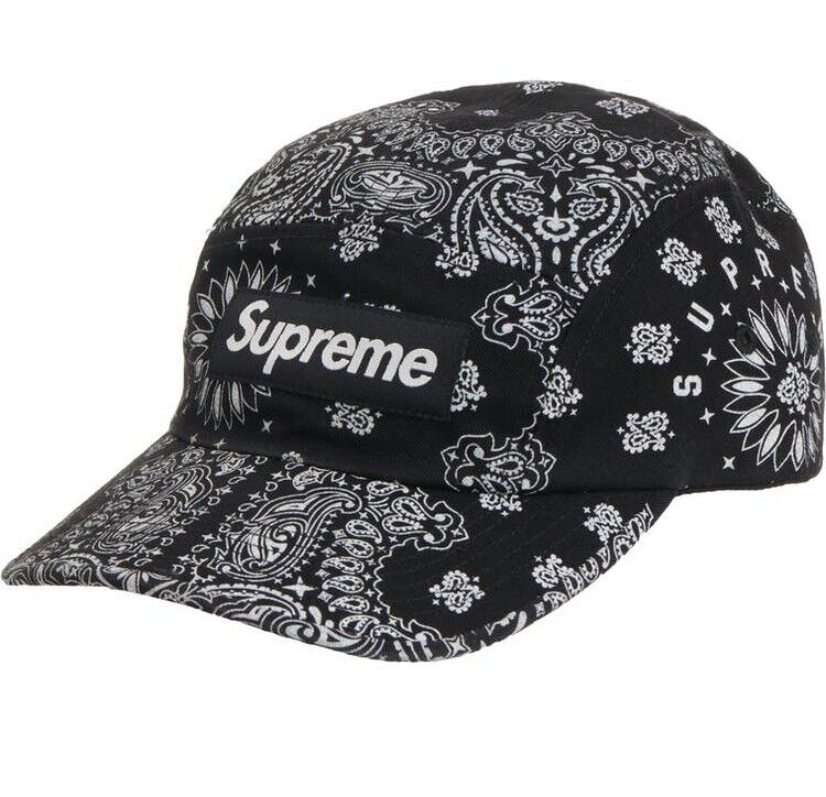 Supreme Bandana Camp Cap - Black SS21 🔥New-Never Worn Supreme Bandana Camp Cap - Black SS21 🔥New-Never Worn