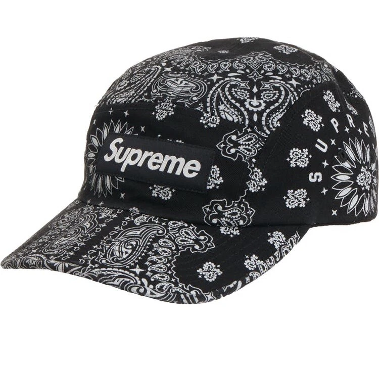 Casquette de camp Supreme Bandana   noire SS21 neuve   jamais portée LIVRAISON RAPIDE 