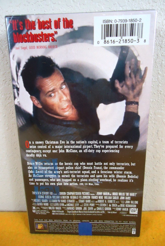 DIE HARD 2 II DIE HARDER SEALED VHS BLUE WATERMARK & TAB CBS FOX - Picture 2 of 5