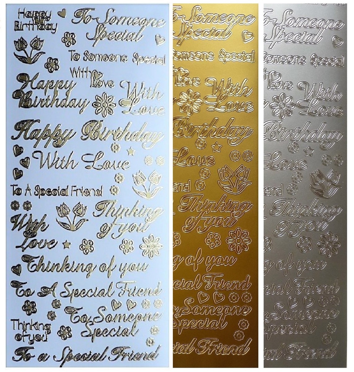 Someone Special, Thinking of You, Friend, Birthday Flowers Peeloff Stickers Someone Special, Thinking of You, Friend, Birthday Flowers Peeloff Stickers