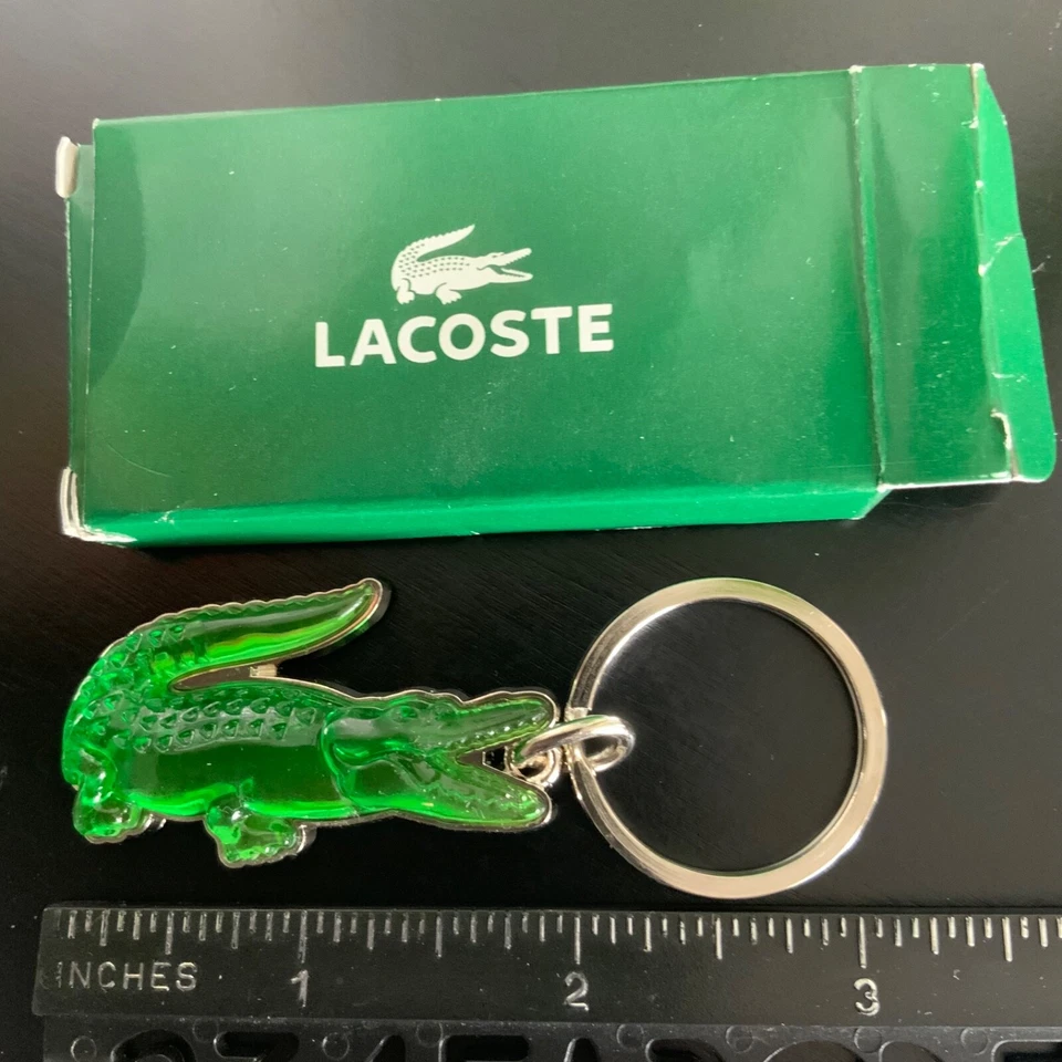 Lacoste Metal Green Keychain Length 3 inches Promotional Item Early 2000’s - Image 4 of 4