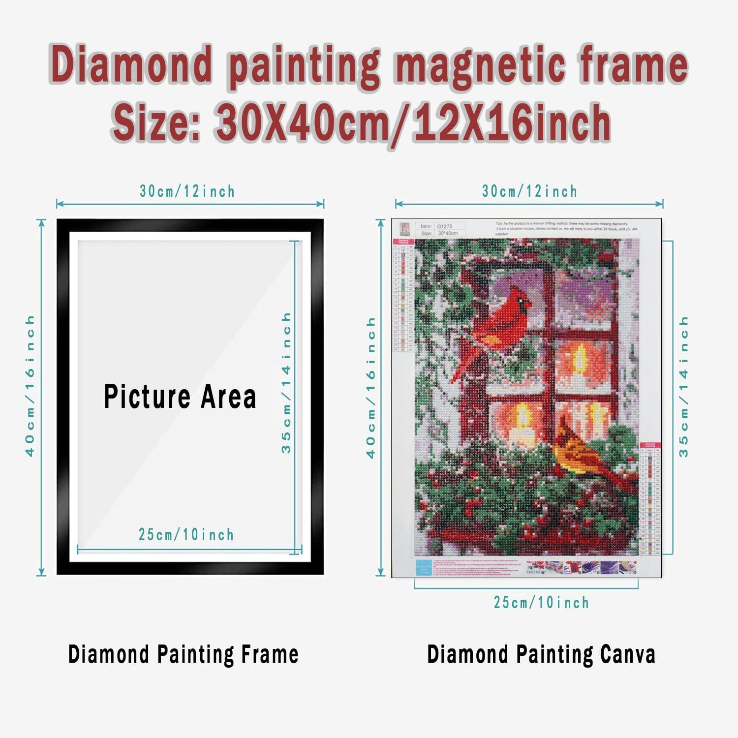 6 Pack Diamond Painting Frames Diamond Art Frames for 30x40cm/12x16in