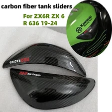 R&G carbon fiber tank sliders decal protector For Kawasaki ZX6R ZX 6R 636 19-24