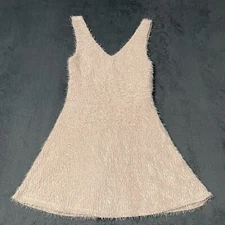 Vylette Dress Women S Pink Fuzzy Sleeveless Fit & Flare A-line babydoll Coquette