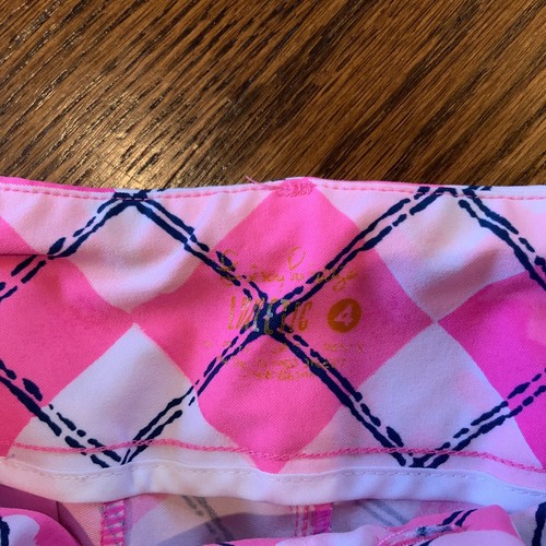 Lilly Pulitzer Pink Argyle FAIRWAY GOLF SHORTS Luxletic 10” Sz 4 EUC - Picture 4 of 12