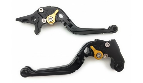Schwarz gold Klappbare brems kupplungs hebel YAMAHA FAZER 600 FZS RJ02 1998-2001 - Picture 2 of 9