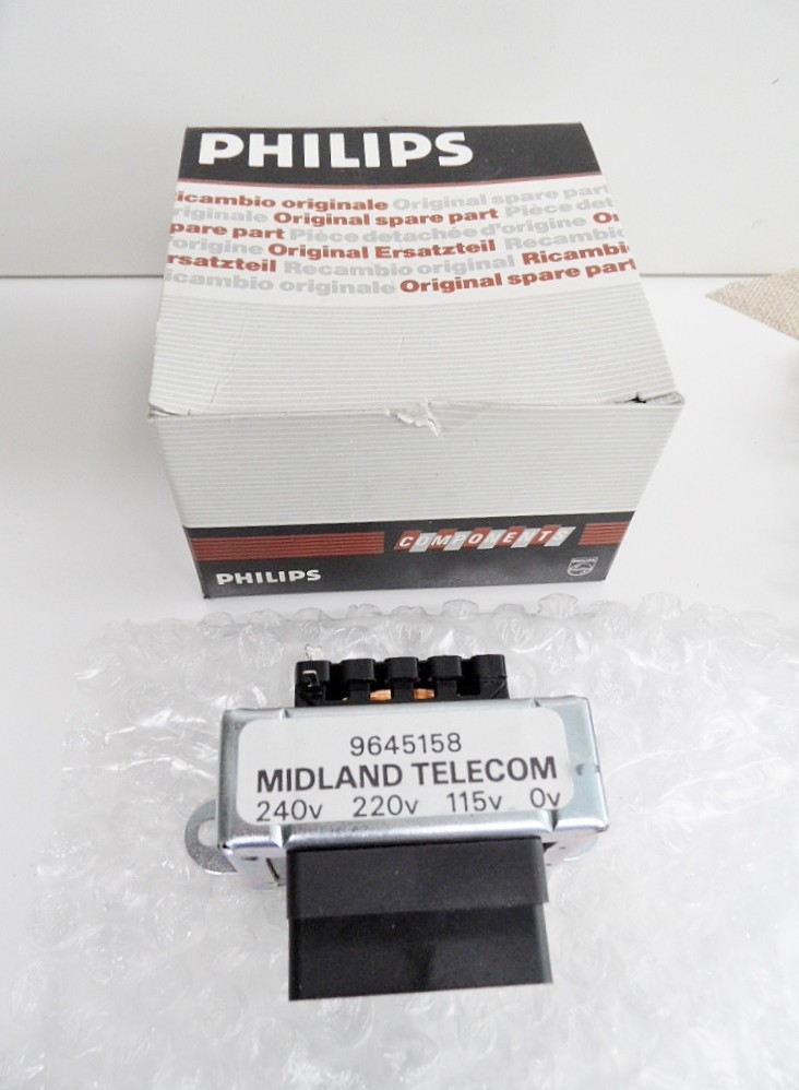 Transformateur Philips 240/220/115/0 V pour système Midland Telecom bobinage cuivre