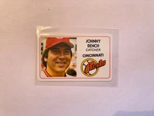 1981 Perma-Graphics Johnny Bench Credit Card Reds 