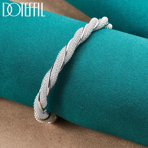 Brazalete Doteffil Plata Esterlina 925 Giro Giro Mujer Hombre Fiesta Joyería - Imagen 2 de 6
