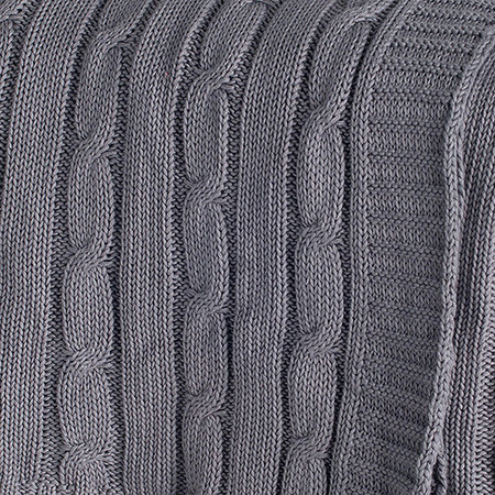 Light Gray Knitted 100% Cotton Throw Blanket - 第 6/6 張圖片