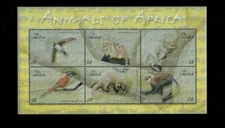 Gambia 2002 - Animals of Africa - Sheet of 6 Stamps - Scott #2491 - MNH
