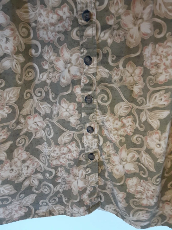 Vestido Charter Club para mujer talla grande con botones talla 16W marrón floral sin mangas Foto 4 de 4