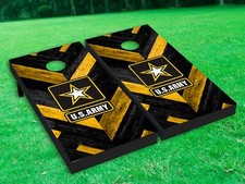 US ARMY Yellow Black Cornhole Toss Game Board Wraps Decals Graphic Sticker Decor