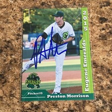 Preston Morrison Signed 2015 Eugene Emeralds Team Set Rc Auto Chicago Cubs