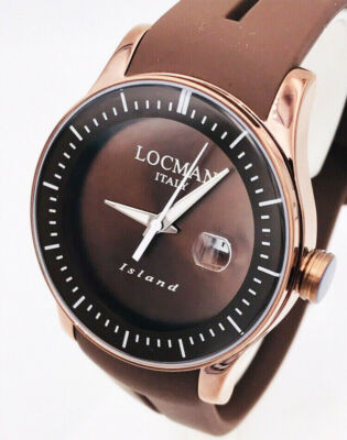 Herrenuhr Locman ISLAND Titan Stahl und Gummi nur Zeit Datum 40mm