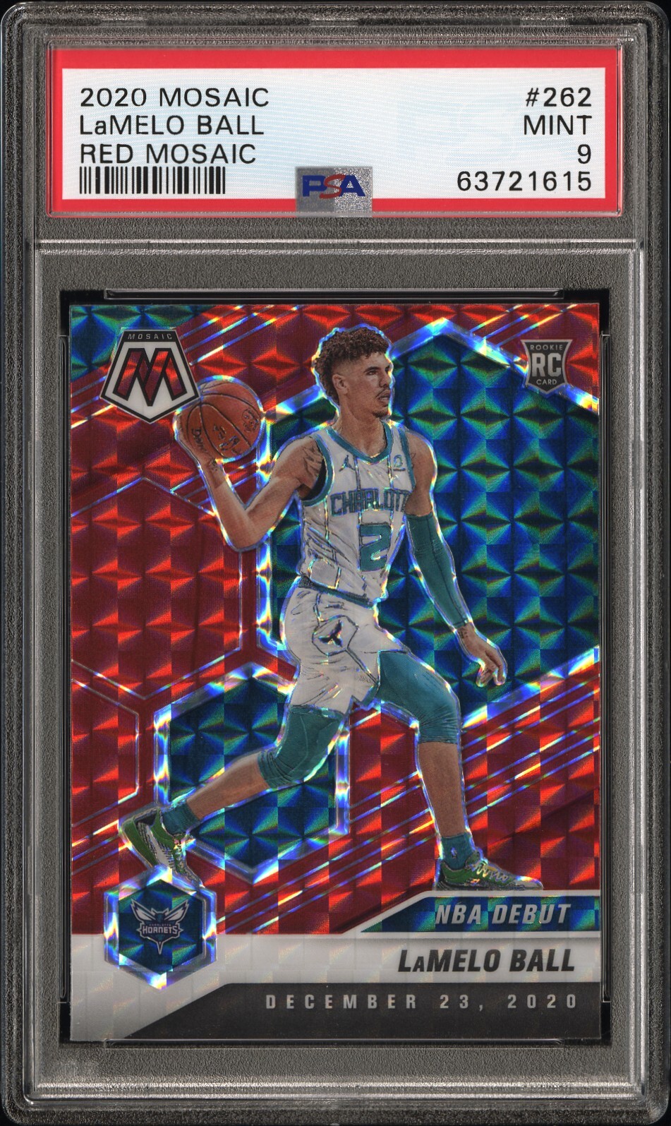 2020-21 Panini Mosaic #262 LaMelo Ball Mosaic Red PSA 9