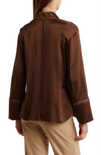 NUEVO CON ETIQUETAS $395 VINCE 100% Con punta de seda Botones Camisa Clavo v880812723 M - Imagen 5 de 10
