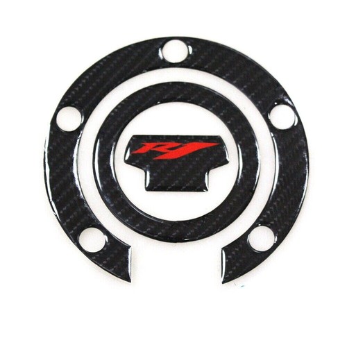Carbon Fiber Fuel Gas Cap Cover Sticker Protector For Yamaha YZF R1 all years - Foto 1 di 2