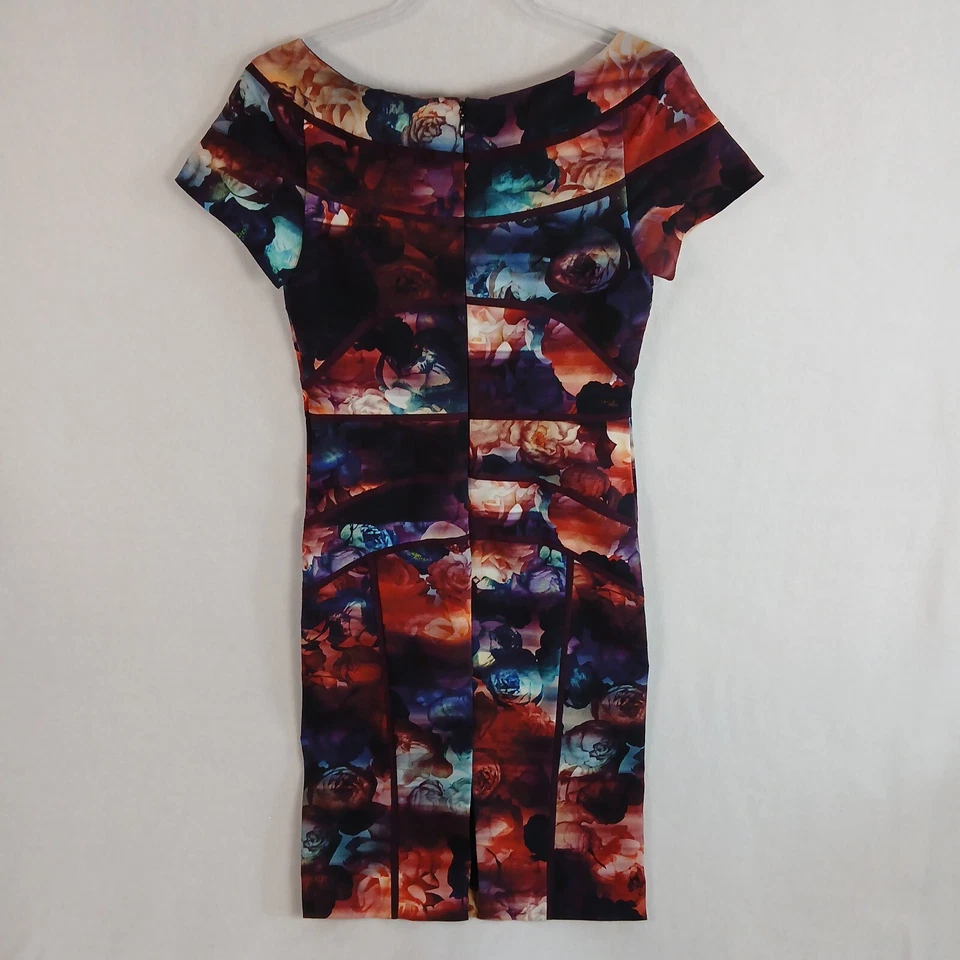 Vestido Vaina Nicole Miller Karina Estampado Rosa Oxidado Talla 8 Multicolor Floral Foto 2 de 4