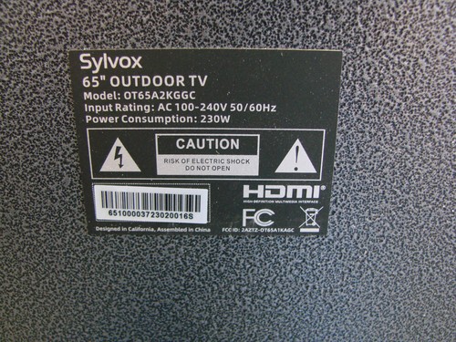 SYLVOX 65 inch 4K Outdoor TV 1000nits DECKPro Series Power Board ZW9480 - Picture 4 of 4