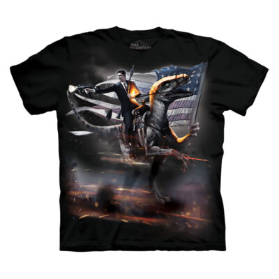 The Mountain Tie Dye T-Shirt Reagan Raptor Monster Fantasy Horror Dinosaur