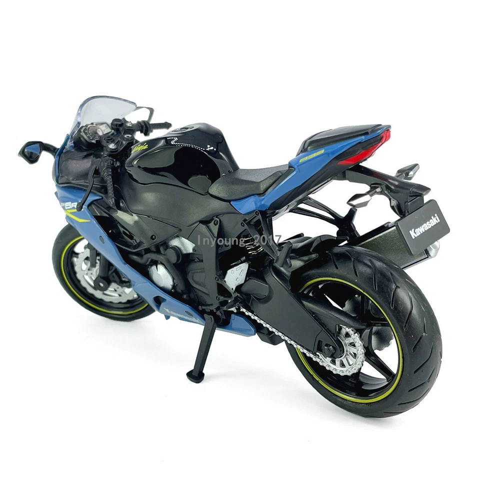 1/12 Kawasaki Ninja ZX-6R Motorcycle Model Diecast Toy Vehicle for Kids Blue - Image 4 of 4