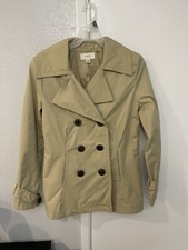 Merona Women’s Short Double Breasted Trench Coat Size Medium Beige