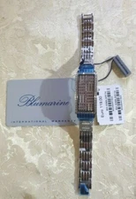 BLUMARINE rectangular steel woman watch with new swarovski with label