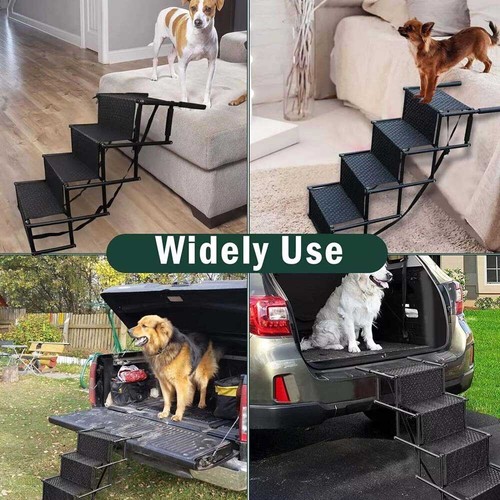 Folding Portable Dog Ramp Steps 4 Stairs-Car Boot Access Ladder for Pet Dog Cat - Picture 5 of 12