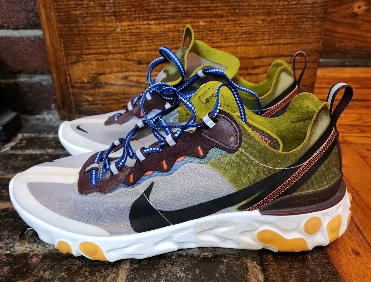 Nike Men's React Element 87 Moss Green Sneaker Shoe Size Nike Men's React Element 87 Moss Green Sneaker Shoe Size