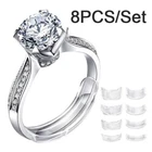 8pcs Different Sizes Invisible Transparent Ring Sizer Adjuster for Loose Rings
