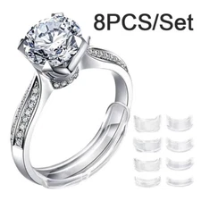 8pcs Different Sizes Invisible Transparent Ring Sizer Adjuster for Loose Rings